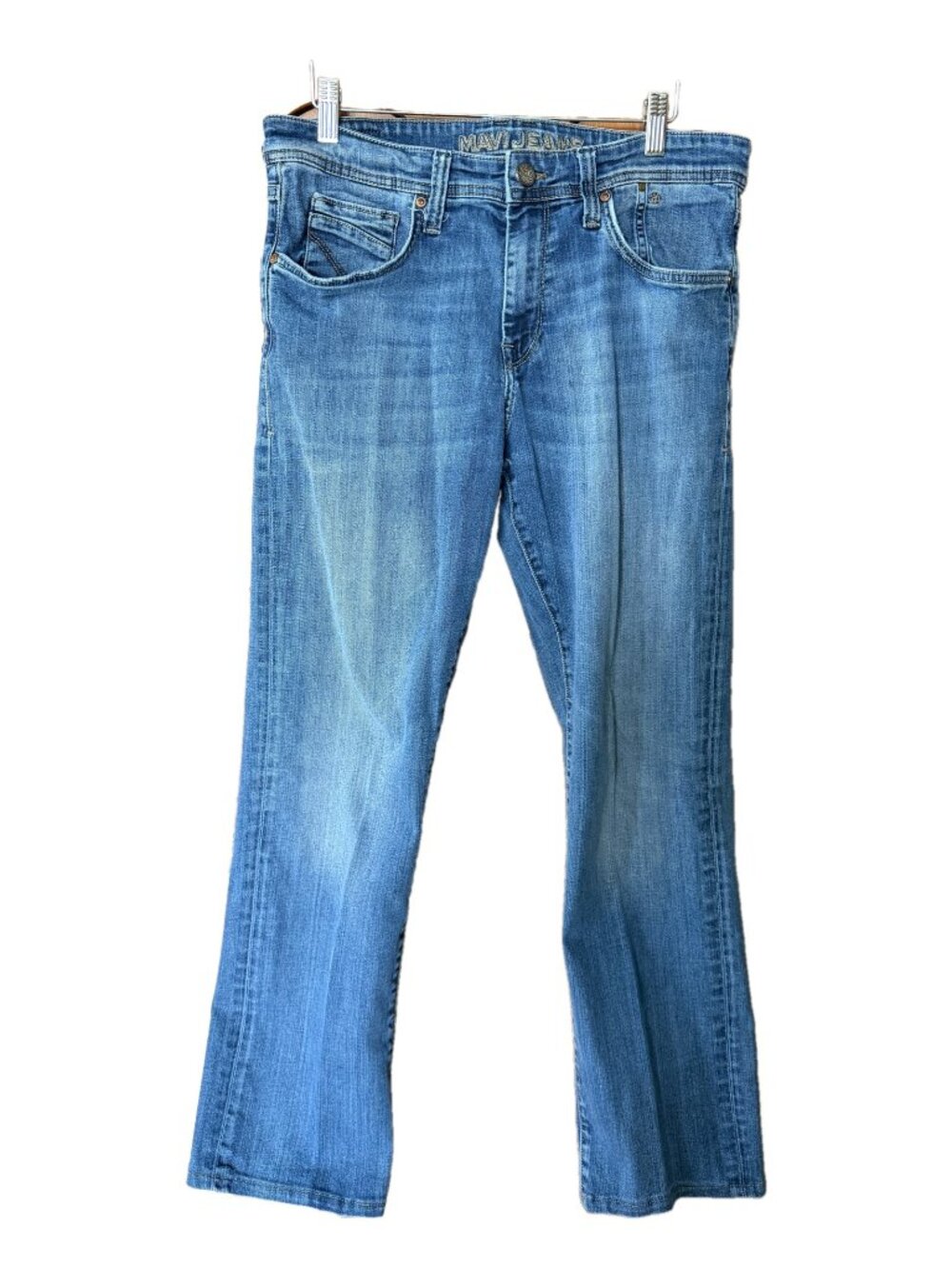 Mavi Mens Matt Relaxed Straight Jeans 32x32 Medium Blue Wash Stretch
